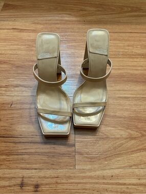 Jeffrey Campbell Beige Square-Toe Strappy Heels